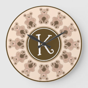 Grande Horloge Ronde Jouet Brown Teddy Bear Chambre Première