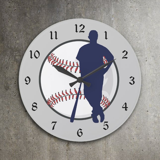 Grande Horloge Ronde Joueur de baseball (Créateur téléchargé)