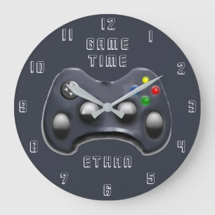 Grande Horloge Ronde Joueur de jeux vidéo