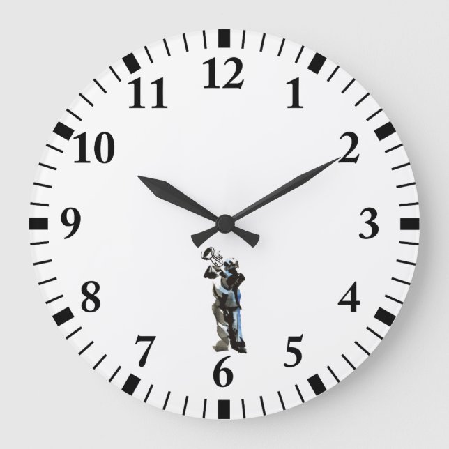 Grande Horloge Ronde Joueur de trompette (Recto)