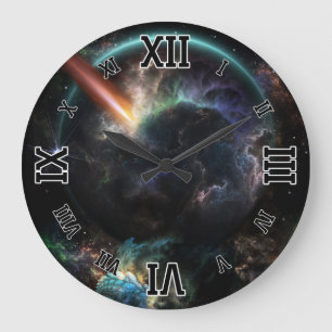 Grande Horloge Ronde Jour De L'Art Fractal SciFi Astéroïde