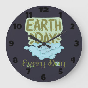 Grande Horloge Ronde jour des terres tous les jours, aimez la terre, sa