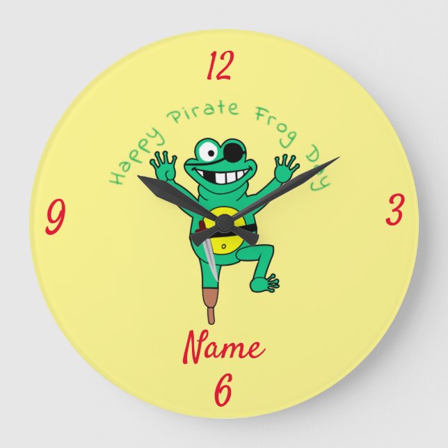 Grande Horloge Ronde Joyeuse journée de la grenouille pirate Thunder_Co (Recto)