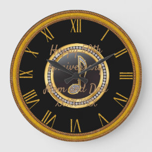 Grande Horloge Ronde Joyeux anniversaire