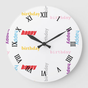 Grande Horloge Ronde Joyeux anniversaire