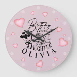 Grande Horloge Ronde Joyeux Anniversaire Fille