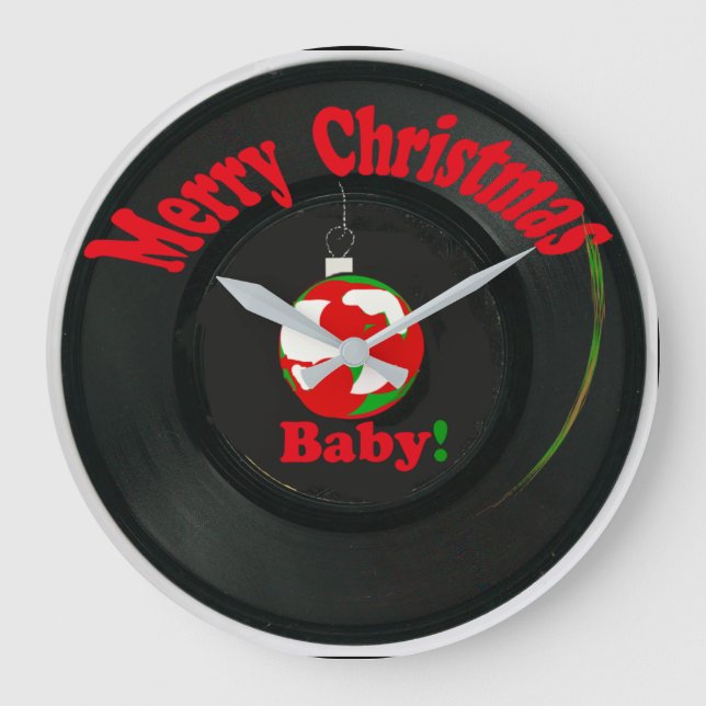 Grande Horloge Ronde Joyeux bébé de Noël ! Enregistrement d'horloge (Recto)