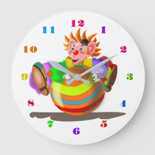 Grande Horloge Ronde Joyeux Clown -