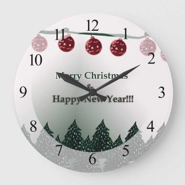 Grande Horloge Ronde Joyeux Noël, Bonne année (Recto)
