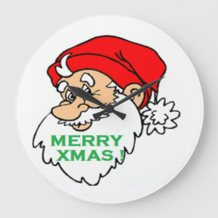 GRANDE HORLOGE RONDE "JOYEUX NOËL" PÈRE NOËL