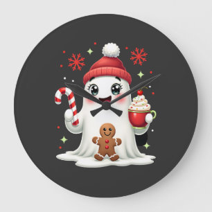 Grande Horloge Ronde Joyeux Noël Pour Cadeau Fantôme de Noël