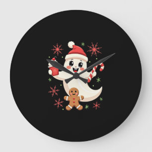 Grande Horloge Ronde Joyeux Noël Pour Cadeau Noël Fantôme