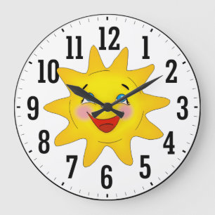 Grande Horloge Ronde Joyeux soleil Cadeaux Cool