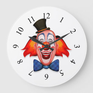 Grande Horloge Ronde Joyeux visage de clown