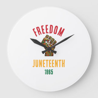 Grande Horloge Ronde Juneteenth Liberté Vintage 1865 Motif Panafricain