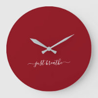 Just breathe burgundy elegant script yoga 