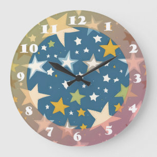 Grande Horloge Ronde Juste des étoiles