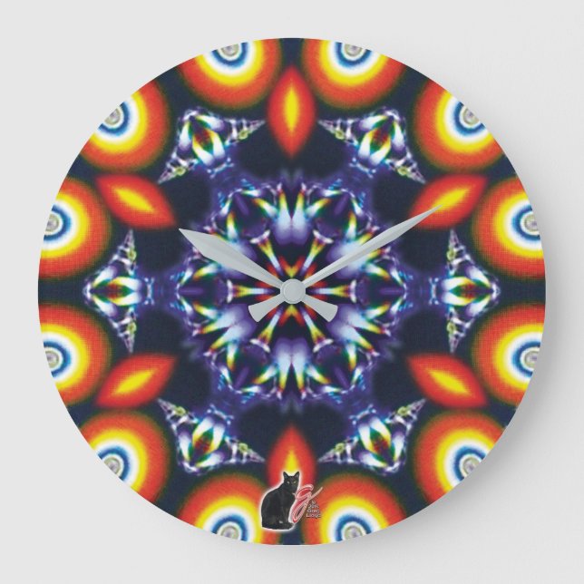 Grande Horloge Ronde Kaléidoscope de charbons (Recto)