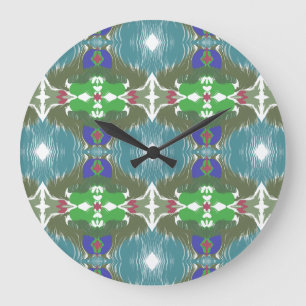 Grande Horloge Ronde Kaléidoscope de la marée émeraude