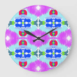 Grande Horloge Ronde Kaleidoscope Fleur d'Azur