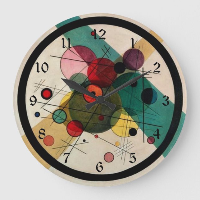 Grande Horloge Ronde Kandinsky - Cercles dans un cercle (Recto)
