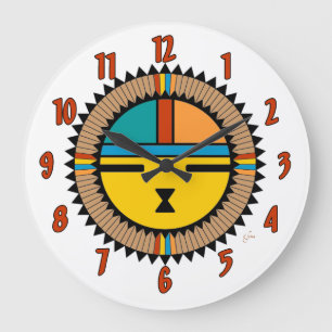 Grande Horloge Ronde Katsina (Kachina) Sun font face