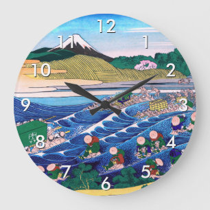 Grande Horloge Ronde Katsushika Hokusai - Fuji depuis Kanaya sur Tokaid