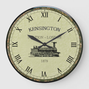 Grande Horloge Ronde Kensington Station ~ Moteur à vapeur ~ Londres Ang