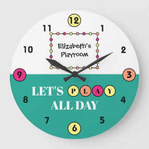 Grande Horloge Ronde Kids Playroom play all day with green
