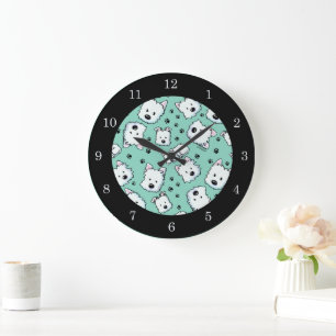 Grande Horloge Ronde KiniArt Westie Lover