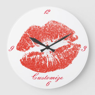 Grande Horloge Ronde Kissing Red lips