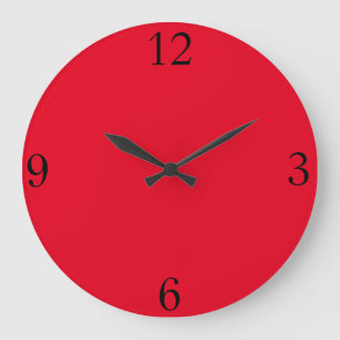 Grande Horloge Ronde Kitchen rouge