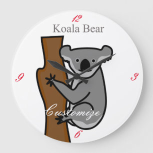 Grande Horloge Ronde Koala Bear Escalade Tree Thunder_Cove
