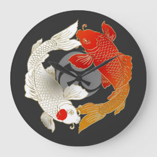 Grande Horloge Ronde Koi avec Mon style japonais