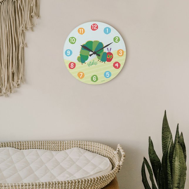 Grande Horloge Ronde La Caterpillar Très Affamée Bonne Matinée Soleil (Clock on wall)