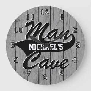 Grande Horloge Ronde La caverne d'homme personnalisent