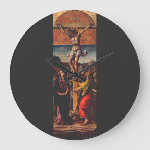 Grande Horloge Ronde La Crucifixion d'après Carlo Crivelli Art Sacré
