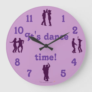 Grande Horloge Ronde La danse de temps de danse pose l'horloge pourpre