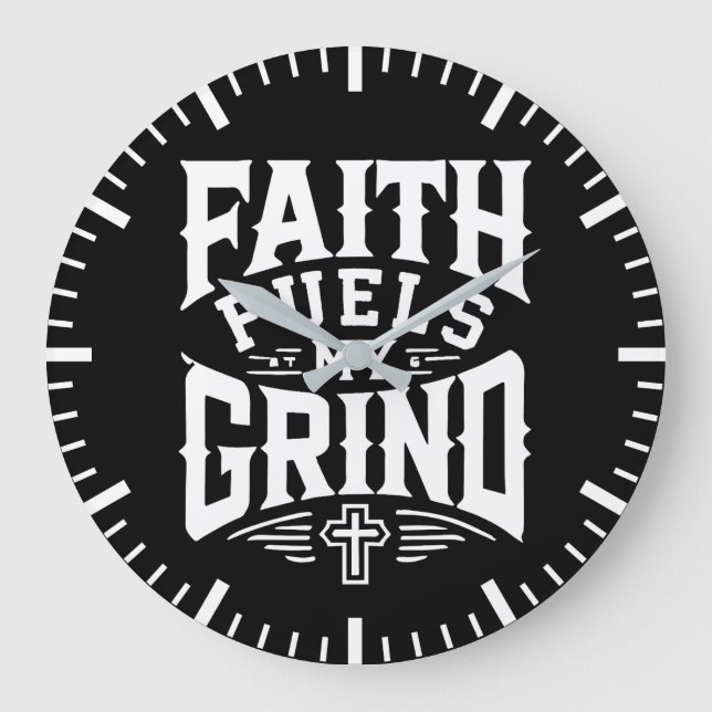 Grande Horloge Ronde La foi nourrit mon terrain - Motivation chrétienne (Recto)