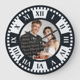 Grande Horloge Ronde La photo de Wedding Couple Anti-Style Clock