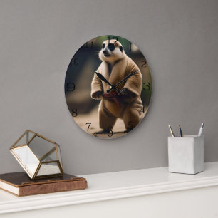 Grande Horloge Ronde La Puissante Meerkat : La Fusillade Du Sumo,