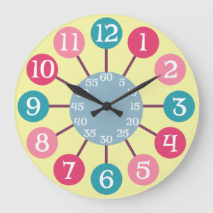Grande Horloge Ronde la rétro Starburst moitié du siècle atomique de