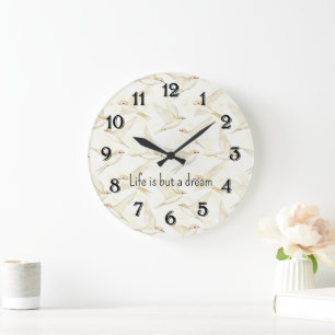 Grande Horloge Ronde La vie romantique n'est qu'un rêve d'oiseaux  