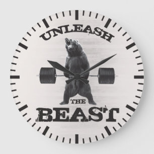 Grande Horloge Ronde Lâchez la motivation de gymnase de bête