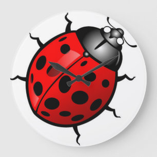 Grande Horloge Ronde Ladybug Wall