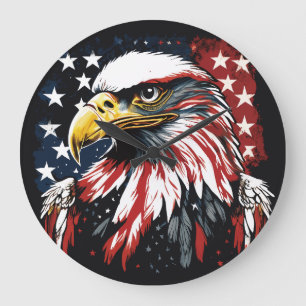 Grande Horloge Ronde L'aigle majestueux de l'Amérique