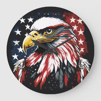 Grande Horloge Ronde L'aigle majestueux de l'Amérique