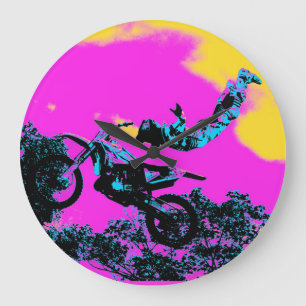 Grande Horloge Ronde Laisser aller - Stunt Motocross libre