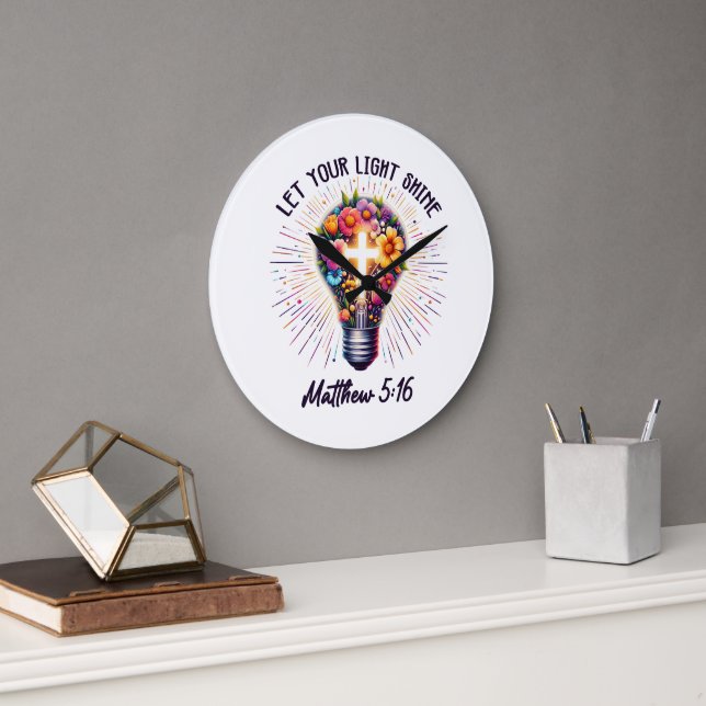 Grande Horloge Ronde Laisser Briller Votre Lumière (Bureau)