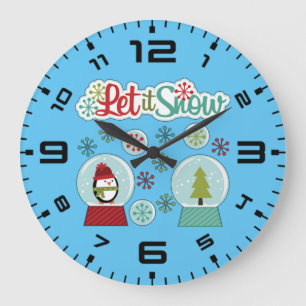 Grande Horloge Ronde Laisser Pingouin De Neige